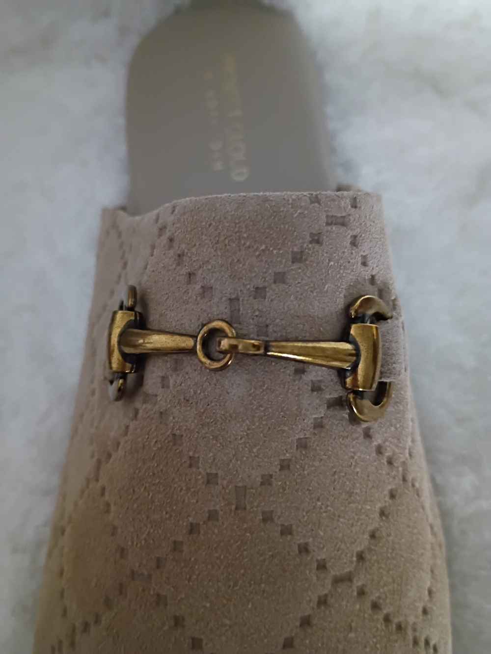 Project Cloud Cassidy Genuine Leather Horsebit Mules Beige Size 8 - Picture 3 of 4